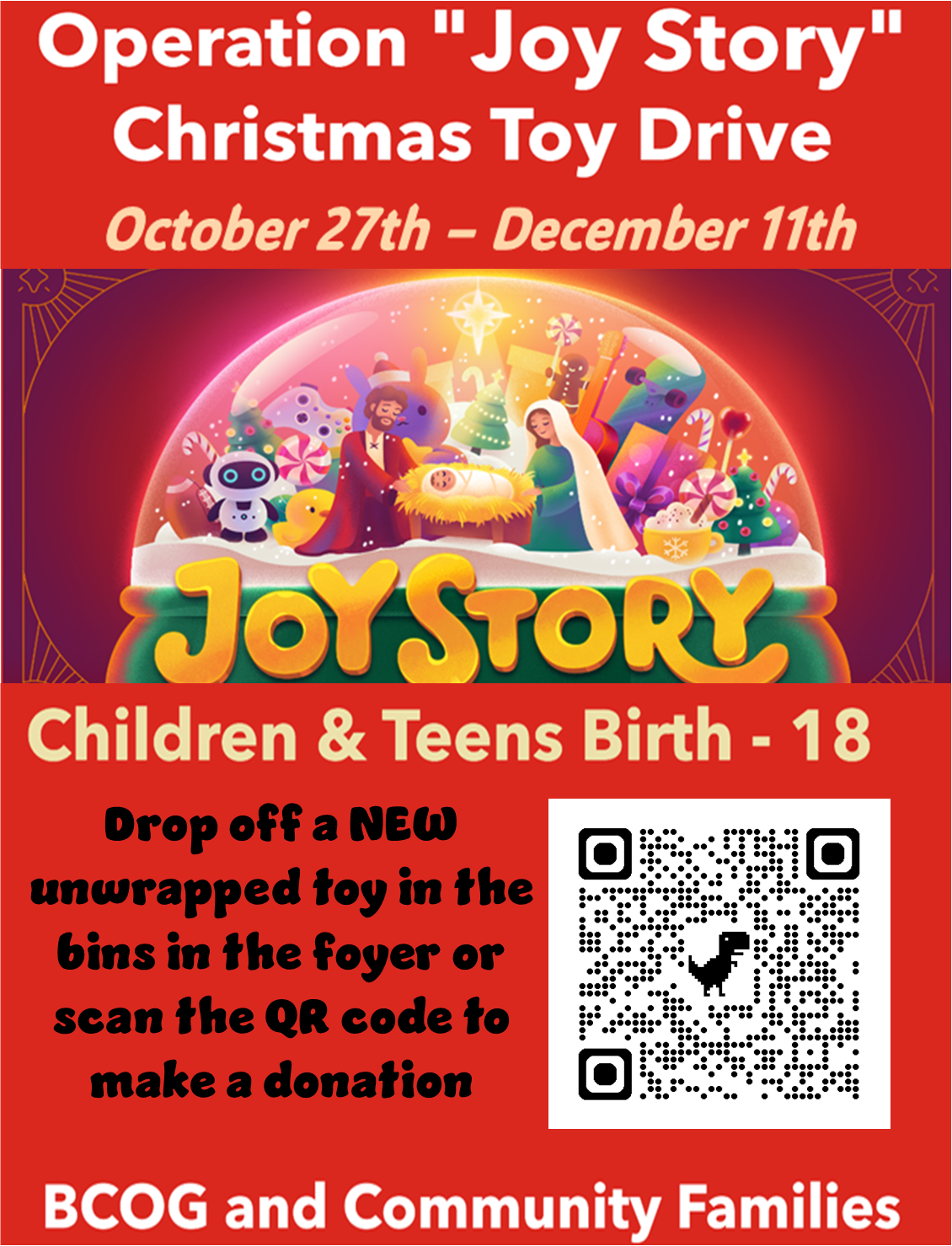 Picture flyer to donate with QR code